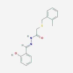 molecular formula C17H18N2O2S B11553895 N'-[(E)-(2-hydroxyphenyl)methylidene]-2-[(2-methylbenzyl)sulfanyl]acetohydrazide 