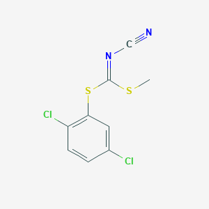 molecular formula C9H6Cl2N2S2 B115539 [(2,5-Dichlorophenyl)sulfanyl-methylsulfanylmethylidene]cyanamide CAS No. 152382-16-6