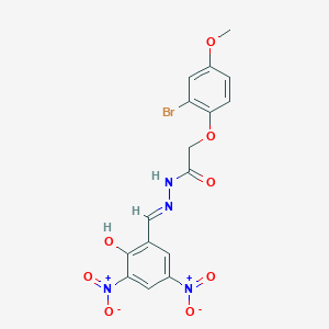 2-(2-bromo-4-methoxyphenoxy)-N'-[(E)-(2-hydroxy-3,5-dinitrophenyl)methylidene]acetohydrazide