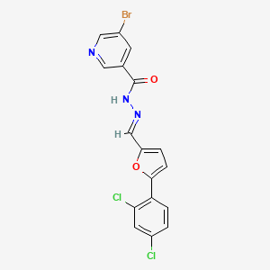 molecular formula C17H10BrCl2N3O2 B11553911 5-bromo-N'-{(E)-[5-(2,4-dichlorophenyl)furan-2-yl]methylidene}pyridine-3-carbohydrazide 