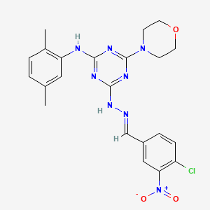 4-[(2E)-2-(4-chloro-3-nitrobenzylidene)hydrazinyl]-N-(2,5-dimethylphenyl)-6-(morpholin-4-yl)-1,3,5-triazin-2-amine