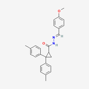 N'-[(E)-(4-methoxyphenyl)methylidene]-2,2-bis(4-methylphenyl)cyclopropanecarbohydrazide