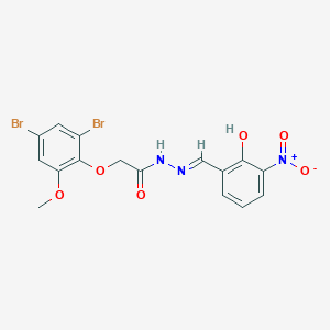 2-(2,4-dibromo-6-methoxyphenoxy)-N'-[(E)-(2-hydroxy-3-nitrophenyl)methylidene]acetohydrazide