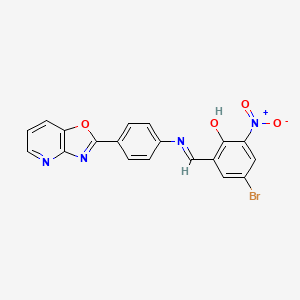 4-Bromo-2-nitro-6-[(E)-[(4-{[1,3]oxazolo[4,5-B]pyridin-2-YL}phenyl)imino]methyl]phenol