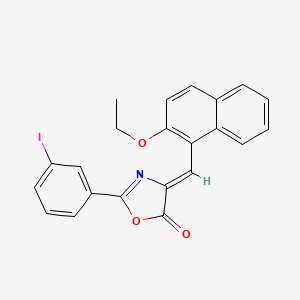 molecular formula C22H16INO3 B11554002 (4Z)-4-[(2-ethoxynaphthalen-1-yl)methylidene]-2-(3-iodophenyl)-1,3-oxazol-5(4H)-one 