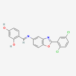 4-[(E)-{[2-(2,5-dichlorophenyl)-1,3-benzoxazol-5-yl]imino}methyl]benzene-1,3-diol