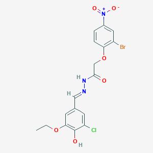 2-(2-bromo-4-nitrophenoxy)-N'-[(E)-(3-chloro-5-ethoxy-4-hydroxyphenyl)methylidene]acetohydrazide