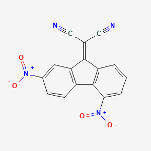 molecular formula C16H6N4O4 B11554025 (2,5-dinitro-9H-fluoren-9-ylidene)propanedinitrile CAS No. 15538-88-2