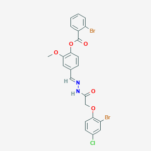 4-[(E)-{2-[(2-bromo-4-chlorophenoxy)acetyl]hydrazinylidene}methyl]-2-methoxyphenyl 2-bromobenzoate