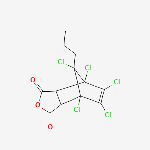 molecular formula C12H9Cl5O3 B11554043 4,5,6,7,8-Pentachloro-8-propyl-3a,4,7,7a-tetrahydro-4,7-methano-2-benzofuran-1,3-dione 