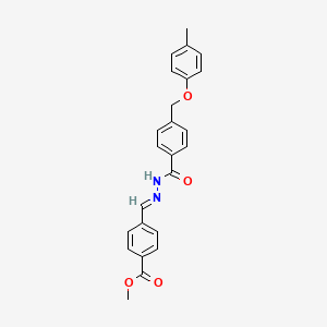 molecular formula C24H22N2O4 B11554054 methyl 4-{(E)-[2-({4-[(4-methylphenoxy)methyl]phenyl}carbonyl)hydrazinylidene]methyl}benzoate 