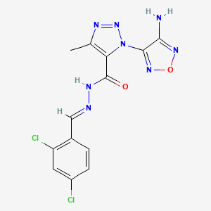 molecular formula C13H10Cl2N8O2 B11554057 1-(4-amino-1,2,5-oxadiazol-3-yl)-N'-[(E)-(2,4-dichlorophenyl)methylidene]-4-methyl-1H-1,2,3-triazole-5-carbohydrazide 