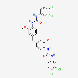 molecular formula C29H24Cl4N4O4 B11554075 1,1'-[Methanediylbis(2-methoxybenzene-4,1-diyl)]bis[3-(3,4-dichlorophenyl)urea] 