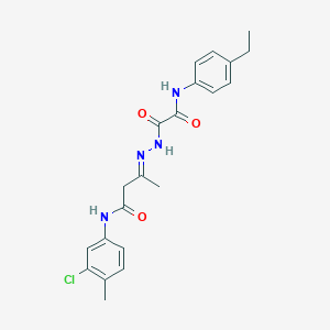 (3E)-N-(3-chloro-4-methylphenyl)-3-(2-{[(4-ethylphenyl)amino](oxo)acetyl}hydrazinylidene)butanamide