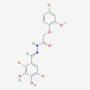 2-(4-bromo-2-methoxyphenoxy)-N'-[(E)-(2,5-dibromo-3,4-dihydroxyphenyl)methylidene]acetohydrazide