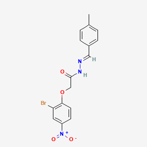 molecular formula C16H14BrN3O4 B11554100 2-(2-bromo-4-nitrophenoxy)-N'-[(E)-(4-methylphenyl)methylidene]acetohydrazide 