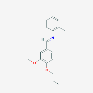 molecular formula C19H23NO2 B11554108 N-[(E)-(3-methoxy-4-propoxyphenyl)methylidene]-2,4-dimethylaniline 