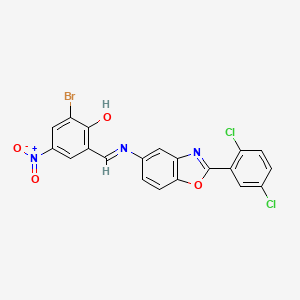 molecular formula C20H10BrCl2N3O4 B11554116 2-bromo-6-[(E)-{[2-(2,5-dichlorophenyl)-1,3-benzoxazol-5-yl]imino}methyl]-4-nitrophenol 