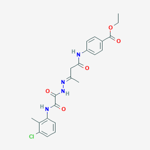 Ethyl 4-[(3E)-3-({[(3-chloro-2-methylphenyl)carbamoyl]formamido}imino)butanamido]benzoate