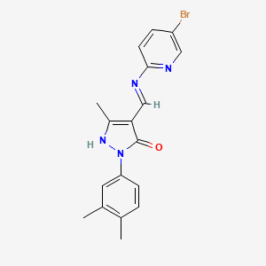 4-{[(5-bromopyridin-2-yl)amino]methylidene}-2-(3,4-dimethylphenyl)-5-methyl-2,4-dihydro-3H-pyrazol-3-one