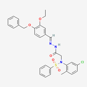 N-(2-{(2E)-2-[4-(benzyloxy)-3-ethoxybenzylidene]hydrazinyl}-2-oxoethyl)-N-(5-chloro-2-methylphenyl)benzenesulfonamide (non-preferred name)