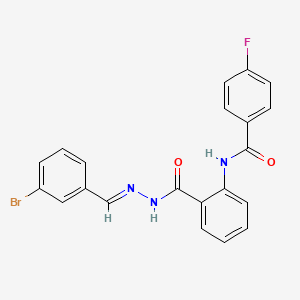 N-(2-{[(2E)-2-(3-bromobenzylidene)hydrazinyl]carbonyl}phenyl)-4-fluorobenzamide