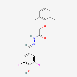 2-(2,6-dimethylphenoxy)-N'-[(E)-(4-hydroxy-3,5-diiodophenyl)methylidene]acetohydrazide