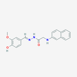 molecular formula C20H19N3O3 B11554221 N'-[(E)-(4-Hydroxy-3-methoxyphenyl)methylidene]-2-[(naphthalen-2-YL)amino]acetohydrazide 