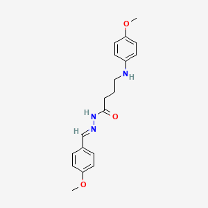 molecular formula C19H23N3O3 B11554227 4-[(4-methoxyphenyl)amino]-N'-[(E)-(4-methoxyphenyl)methylidene]butanehydrazide 