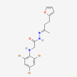 molecular formula C16H16Br3N3O2 B11554231 N'-[(1E)-3-(2-furyl)-1-methylpropylidene]-2-[(2,4,6-tribromophenyl)amino]acetohydrazide 