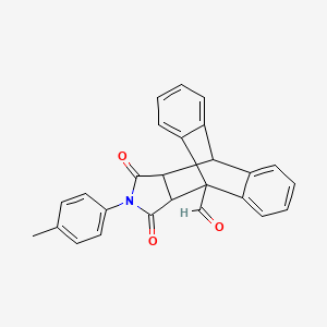 17-(4-Methylphenyl)-16,18-dioxo-17-azapentacyclo[6.6.5.0^{2,7}.0^{9,14}.0^{15,19}]nonadeca-2(7),3,5,9(14),10,12-hexaene-1-carbaldehyde