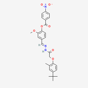 4-[(E)-{2-[(4-tert-butyl-2-methylphenoxy)acetyl]hydrazinylidene}methyl]-2-methoxyphenyl 4-nitrobenzoate