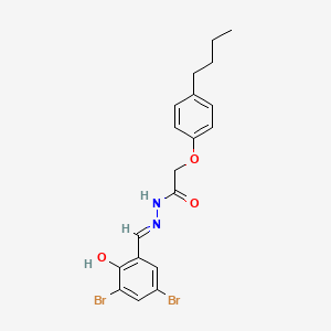 molecular formula C19H20Br2N2O3 B11554283 2-(4-butylphenoxy)-N'-[(E)-(3,5-dibromo-2-hydroxyphenyl)methylidene]acetohydrazide 