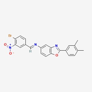 N-[(E)-(4-bromo-3-nitrophenyl)methylidene]-2-(3,4-dimethylphenyl)-1,3-benzoxazol-5-amine