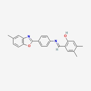 4,5-dimethyl-2-[(E)-{[4-(5-methyl-1,3-benzoxazol-2-yl)phenyl]imino}methyl]phenol