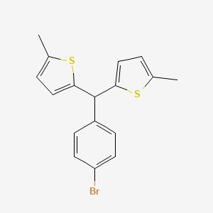 molecular formula C17H15BrS2 B11554305 2-[(4-Bromophenyl)(5-methylthiophen-2-YL)methyl]-5-methylthiophene 