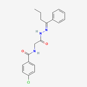 4-chloro-N-{2-oxo-2-[(2E)-2-(1-phenylbutylidene)hydrazino]ethyl}benzamide