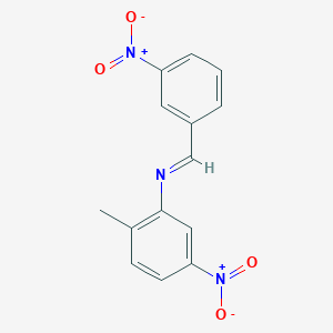 molecular formula C14H11N3O4 B11554341 Benzene, 1-methyl-4-nitro-2-(3-nitrobenzylidenamino)- 