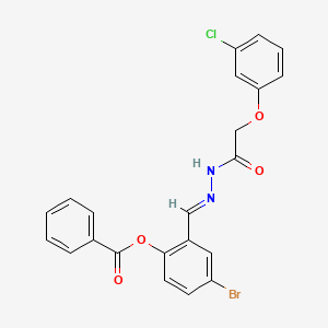 4-bromo-2-[(E)-{2-[(3-chlorophenoxy)acetyl]hydrazinylidene}methyl]phenyl benzoate