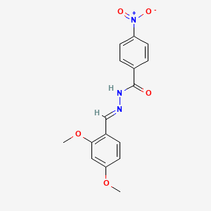 molecular formula C16H15N3O5 B11554358 N'-[(E)-(2,4-dimethoxyphenyl)methylidene]-4-nitrobenzohydrazide 