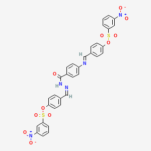 4-{(E)-[(4-{[(2Z)-2-(4-{[(3-nitrophenyl)sulfonyl]oxy}benzylidene)hydrazinyl]carbonyl}phenyl)imino]methyl}phenyl 3-nitrobenzenesulfonate