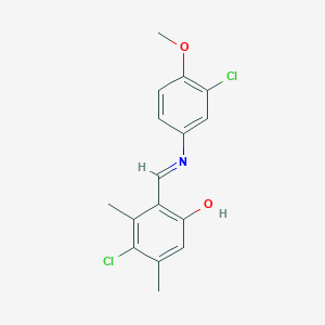 4-Chloro-2-[(E)-[(3-chloro-4-methoxyphenyl)imino]methyl]-3,5-dimethylphenol