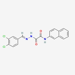 molecular formula C19H13Cl2N3O2 B11554416 2-[(2E)-2-(3,4-dichlorobenzylidene)hydrazinyl]-N-(naphthalen-2-yl)-2-oxoacetamide 