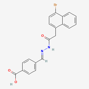 4-[(E)-{2-[(4-bromonaphthalen-1-yl)acetyl]hydrazinylidene}methyl]benzoic acid