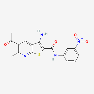 5-acetyl-3-amino-6-methyl-N-(3-nitrophenyl)thieno[2,3-b]pyridine-2-carboxamide