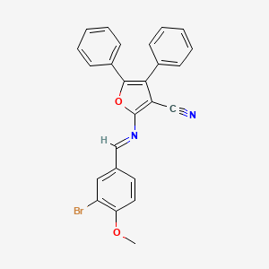 2-{[(E)-(3-bromo-4-methoxyphenyl)methylidene]amino}-4,5-diphenylfuran-3-carbonitrile