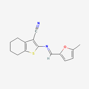 2-{[(E)-(5-methylfuran-2-yl)methylidene]amino}-4,5,6,7-tetrahydro-1-benzothiophene-3-carbonitrile