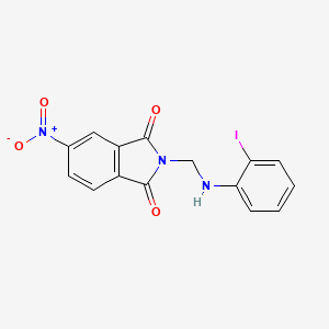 molecular formula C15H10IN3O4 B11554498 2-{[(2-iodophenyl)amino]methyl}-5-nitro-1H-isoindole-1,3(2H)-dione 