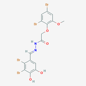 N'-[(E)-(2,3-dibromo-4,5-dihydroxyphenyl)methylidene]-2-(2,4-dibromo-6-methoxyphenoxy)acetohydrazide