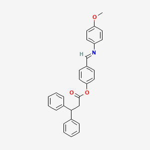 molecular formula C29H25NO3 B11554551 4-[(E)-[(4-Methoxyphenyl)imino]methyl]phenyl 3,3-diphenylpropanoate 